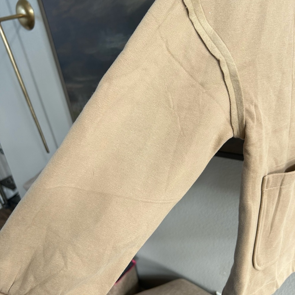 NWT Tan Exposed Seam Button-Up Jacket - Picture 6 of 10